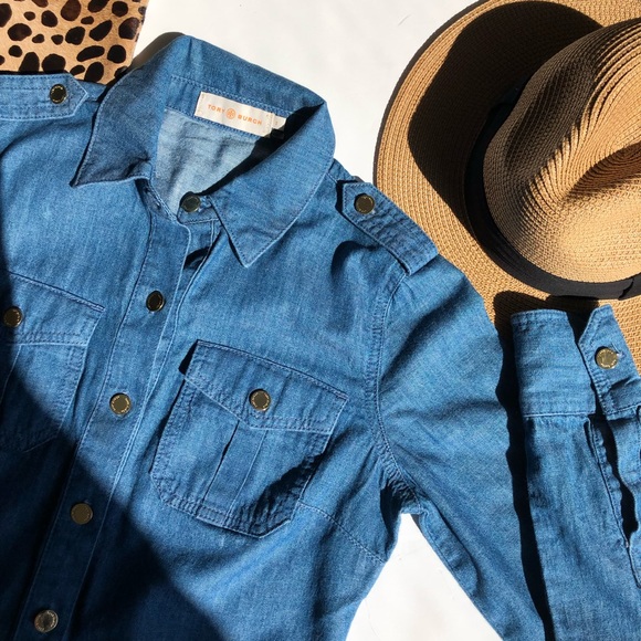 Tory Burch Tops - Tory Burch Denim button down Shirt